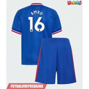 Lacne Dětský Futbalové dres Manchester United Amad Diallo #16 2026-27 Krátky Rukáv - Preč (+ trenírky)